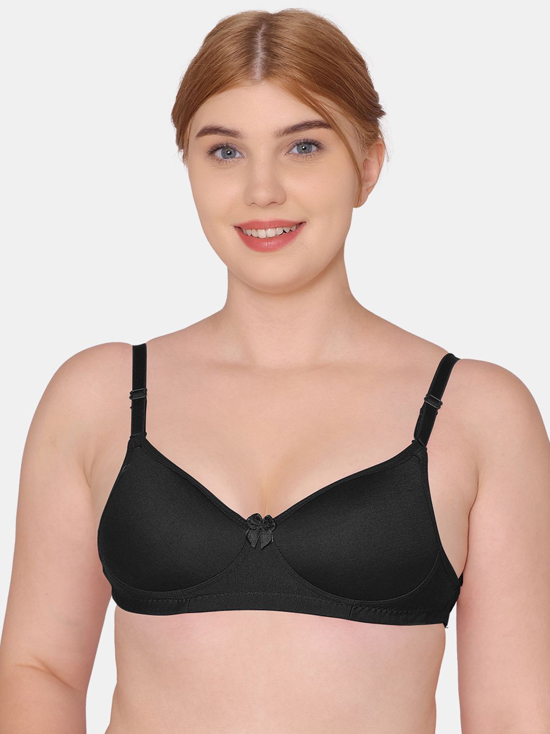 

KOMLI Full Coverage Lightly Padded T-Shirt Bra With All Day Comfort, Black