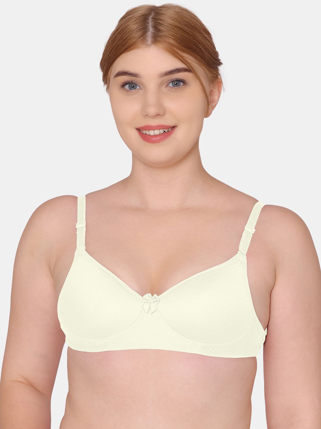 

KOMLI Full Coverage Lightly Padded Cotton T-shirt Bra With All Day Comfort, Off white