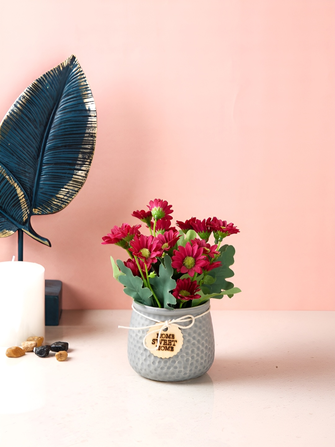 

TAYHAA Red Daisy Artificial Plant With Pot