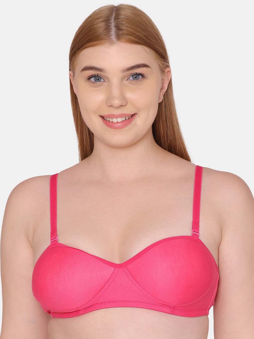 

KOMLI Half Coverage Lightly Padded Cotton T-shirt Bra With All Day Comfort, Pink