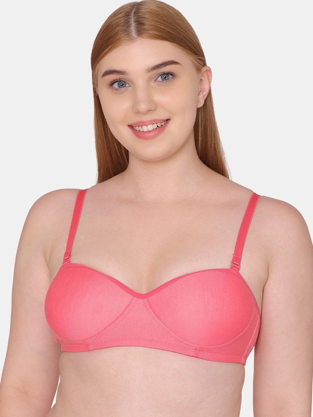 

KOMLI Full Coverage Lightly Padded T-Shirt Bra With All Day Comfort, Coral