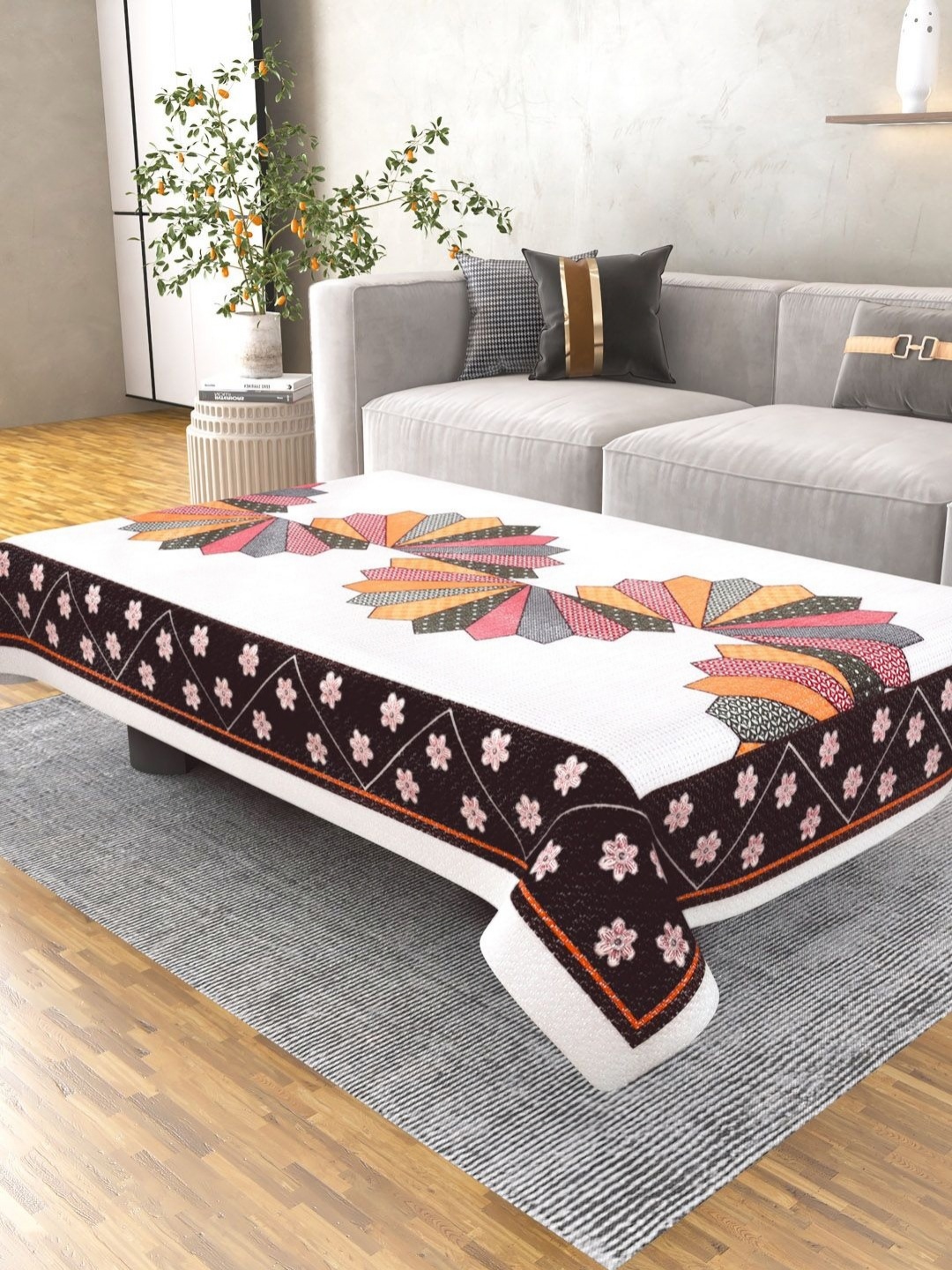 

Aura White Floral Printed 2 Seater Rectangle Table Cover