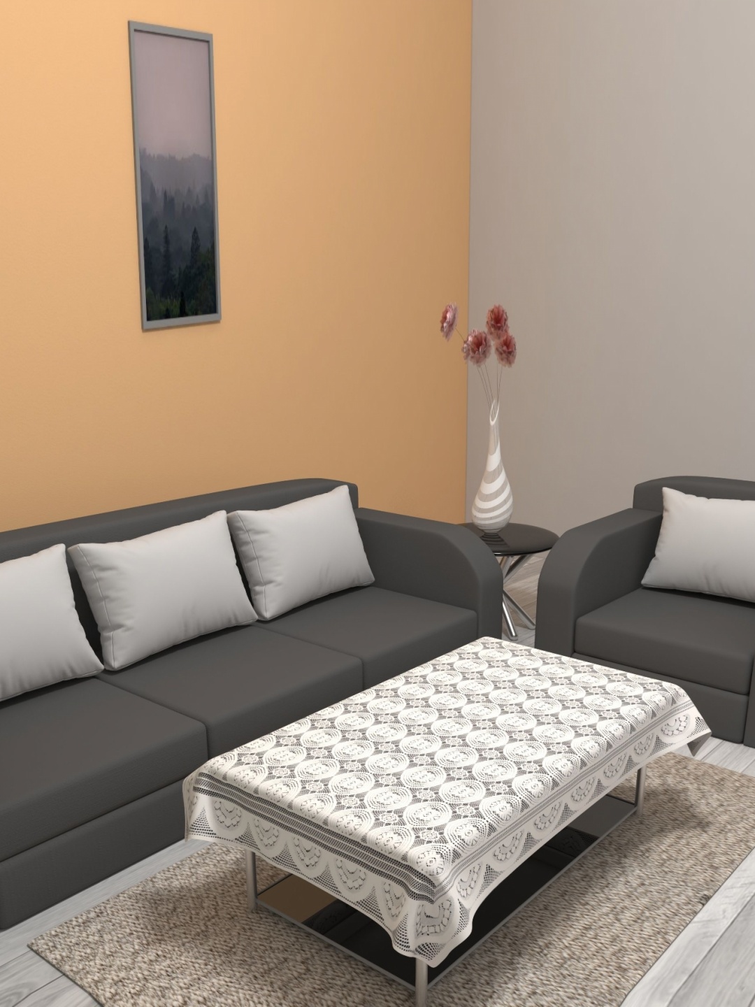 

Aura Cream-Coloured Ethnic Motifs Printed 2 Seater Rectangle Table Cover