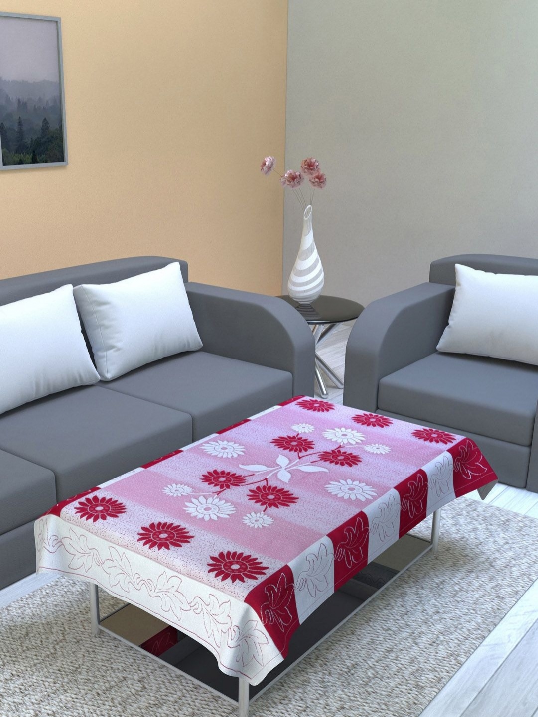 

Aura Pink Floral Printed 2 Seater Rectangle Table Cover