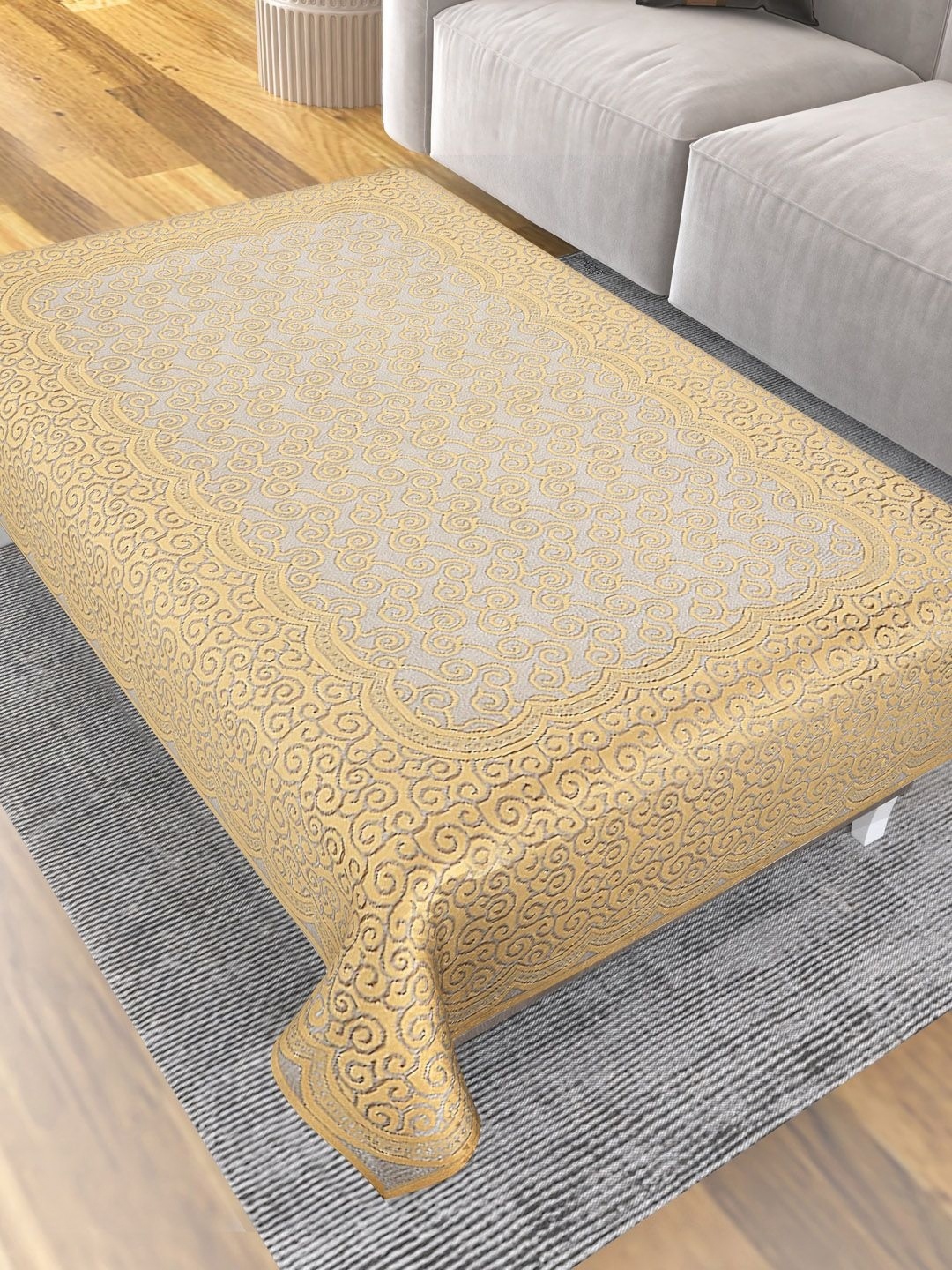 

Aura Beige Ethnic Motifs 2 Seater Rectangle Table Cover