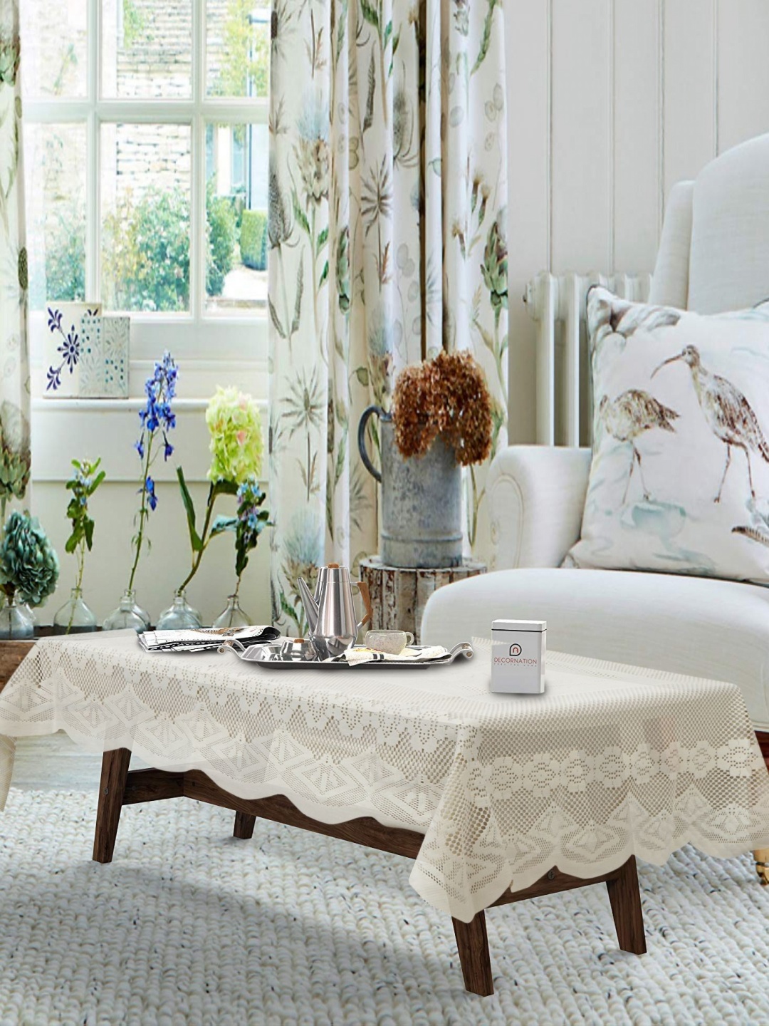 

Aura Cream-Coloured Ethnic Motifs 2-Seater Rectangle Table Cover