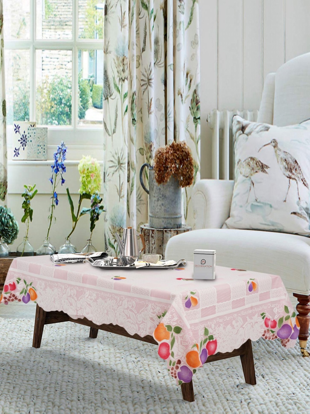 

Aura Pink Floral Printed 2 Seater Rectangle Table Cover