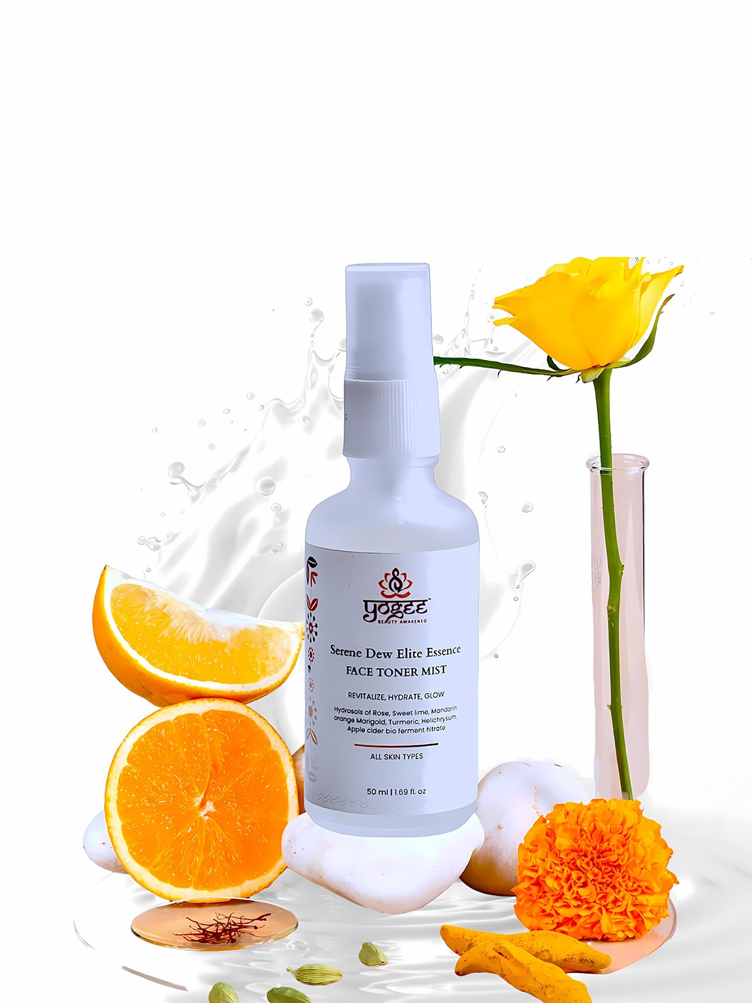 

YOGEE Serene Dew Elite Essence Face Toner Mist with Mandarin Orange & Turmeric - 50 ml, Transparent