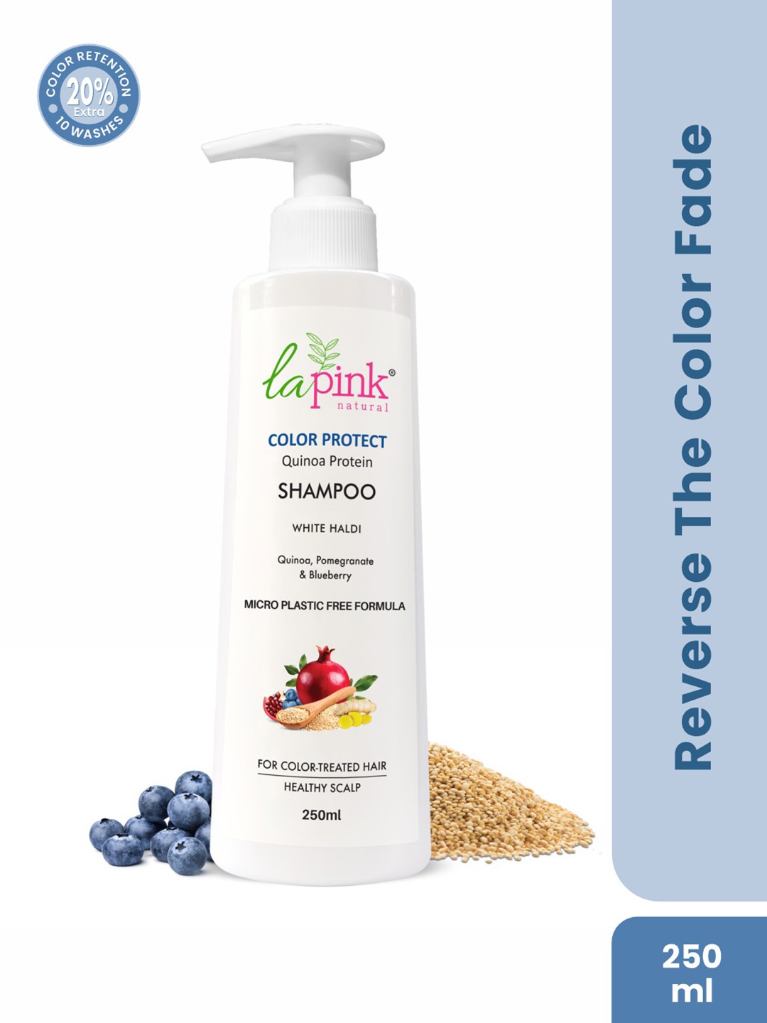 

La Pink Color Protect Paraben Free Shampoo with Quinoa Protein - 250 ml, White