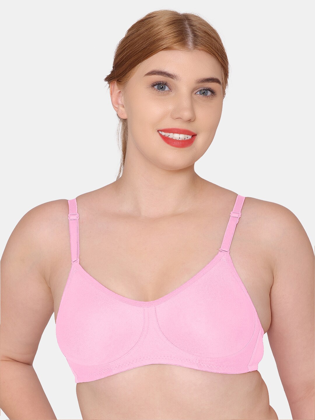 

KOMLI Full Coverage Lightly Padded T-Shirt Bra With All Day Comfort, Pink