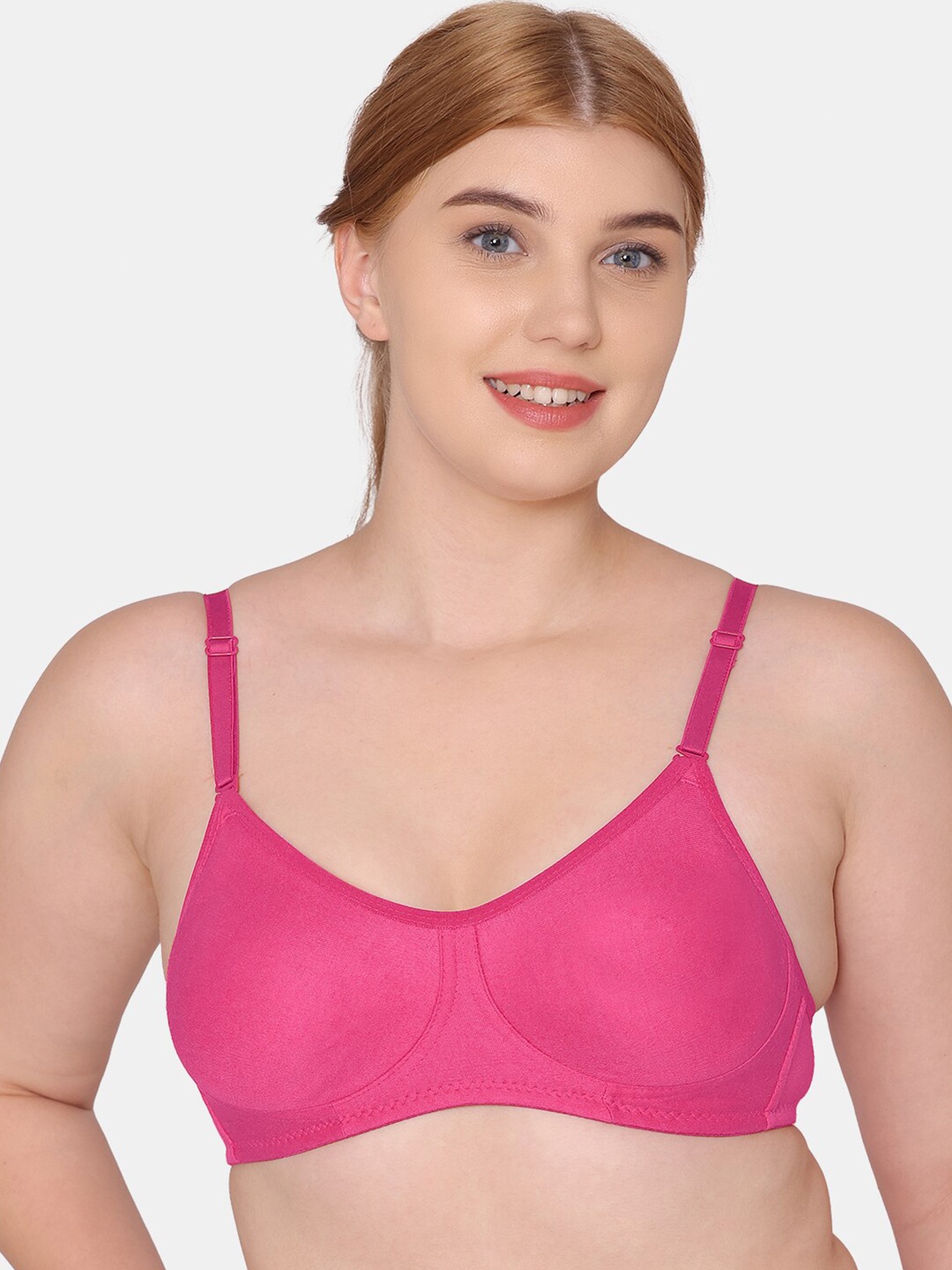 

KOMLI Non Padded Full Coverage T-Shirt Bra All Day Comfort, Pink
