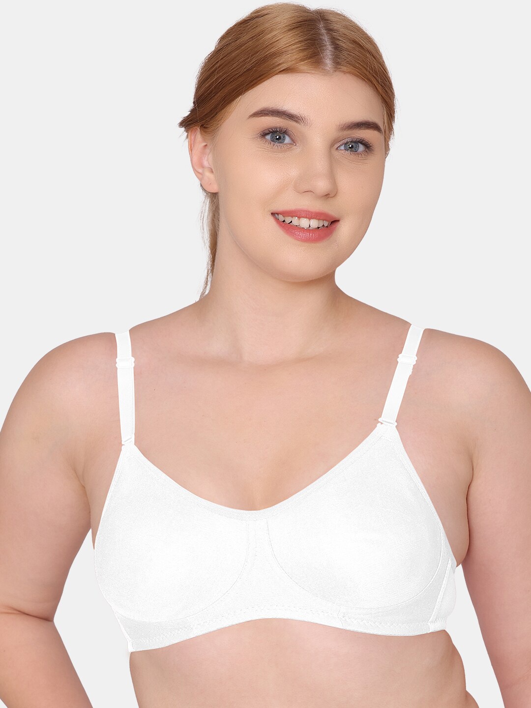 

KOMLI Full Coverage Lightly Non Cotton T-shirt Bra With All Day Comfort, White