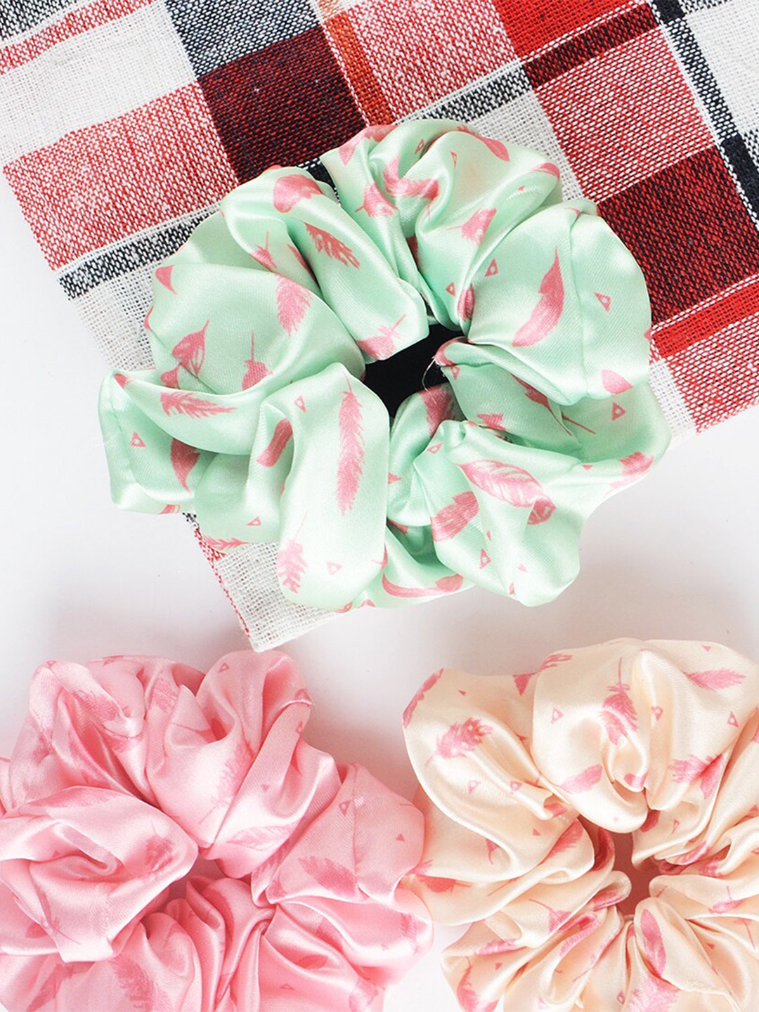 

Radhu & Kabby Women Set Of 3 Ponytail Holders Hair Accessory, Green