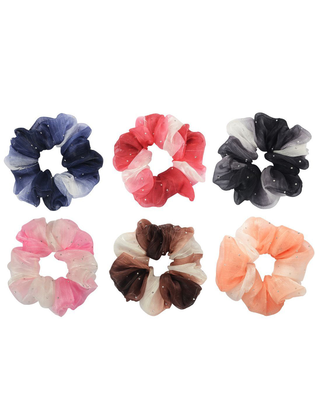 

Radhu & Kabby Women Set Of 6 Embellished Ponytail Holders Hair Accessory, Assorted