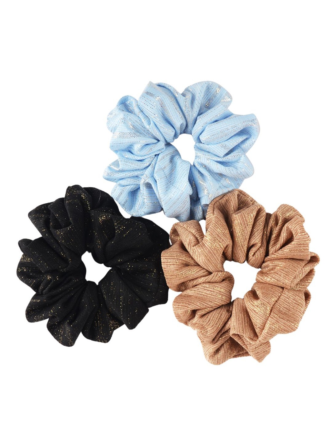 

Radhu & Kabby Women Set Of 3 Embellished Ponytail Holders Hair Accessory, Black