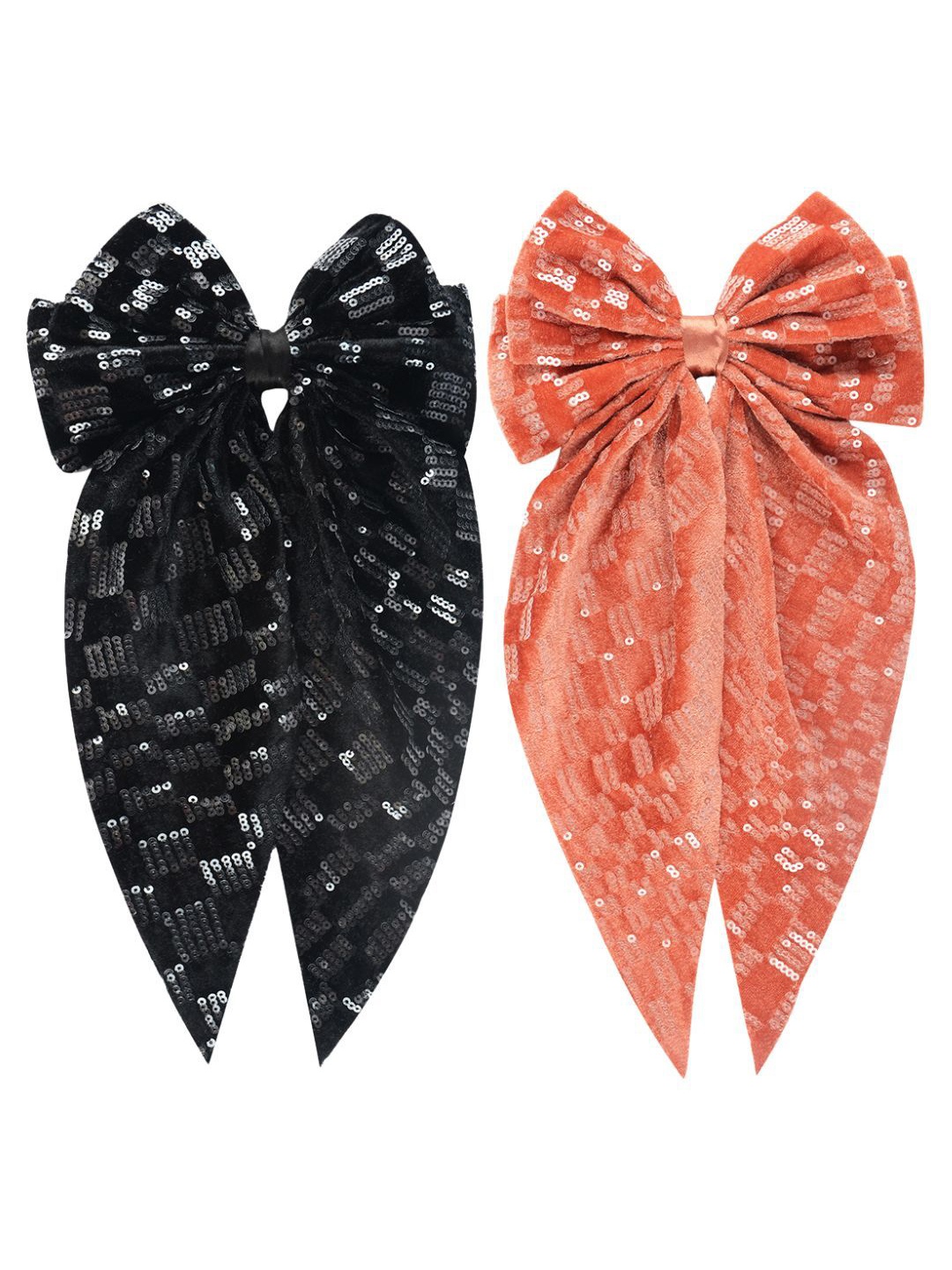 

Radhu & Kabby Women Set Of 2 Embellished Alligator Hair Clip Hair Accessory, Coral