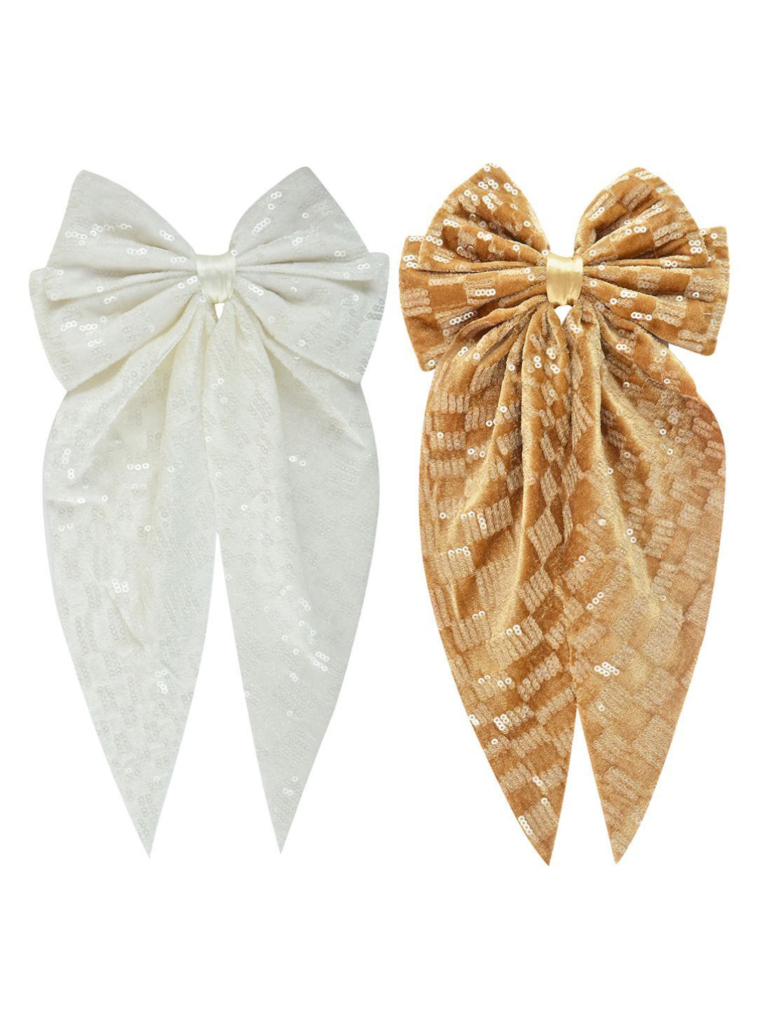 

Radhu & Kabby Women Set Of 2 Embellished Alligator Hair Clip Hair Accessory, White