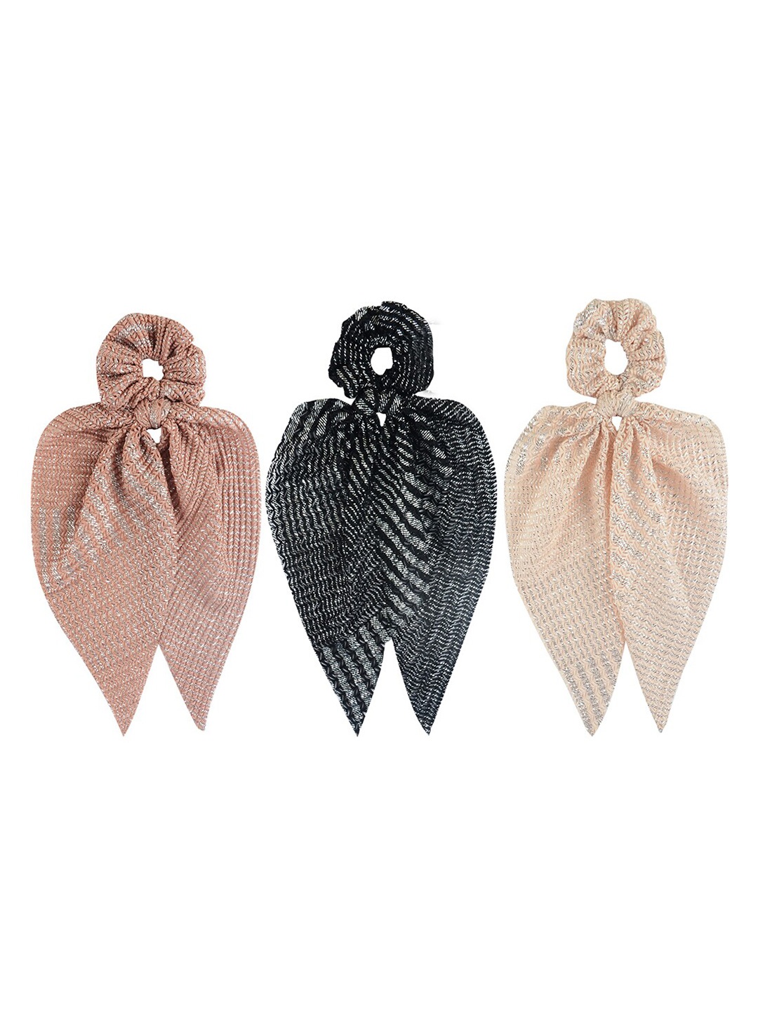 

Radhu & Kabby Women Set Of 3 Embellished Ponytail Holders Hair Accessory, Black