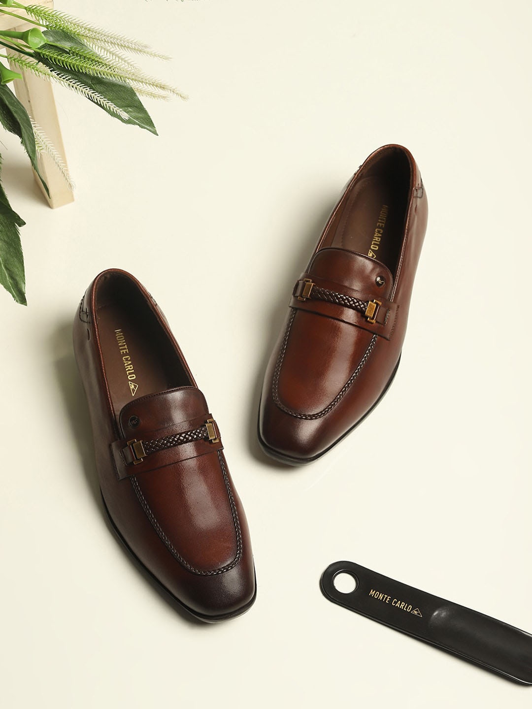 

Monte Carlo Men Formal Leather Loafer Shoes, Brown