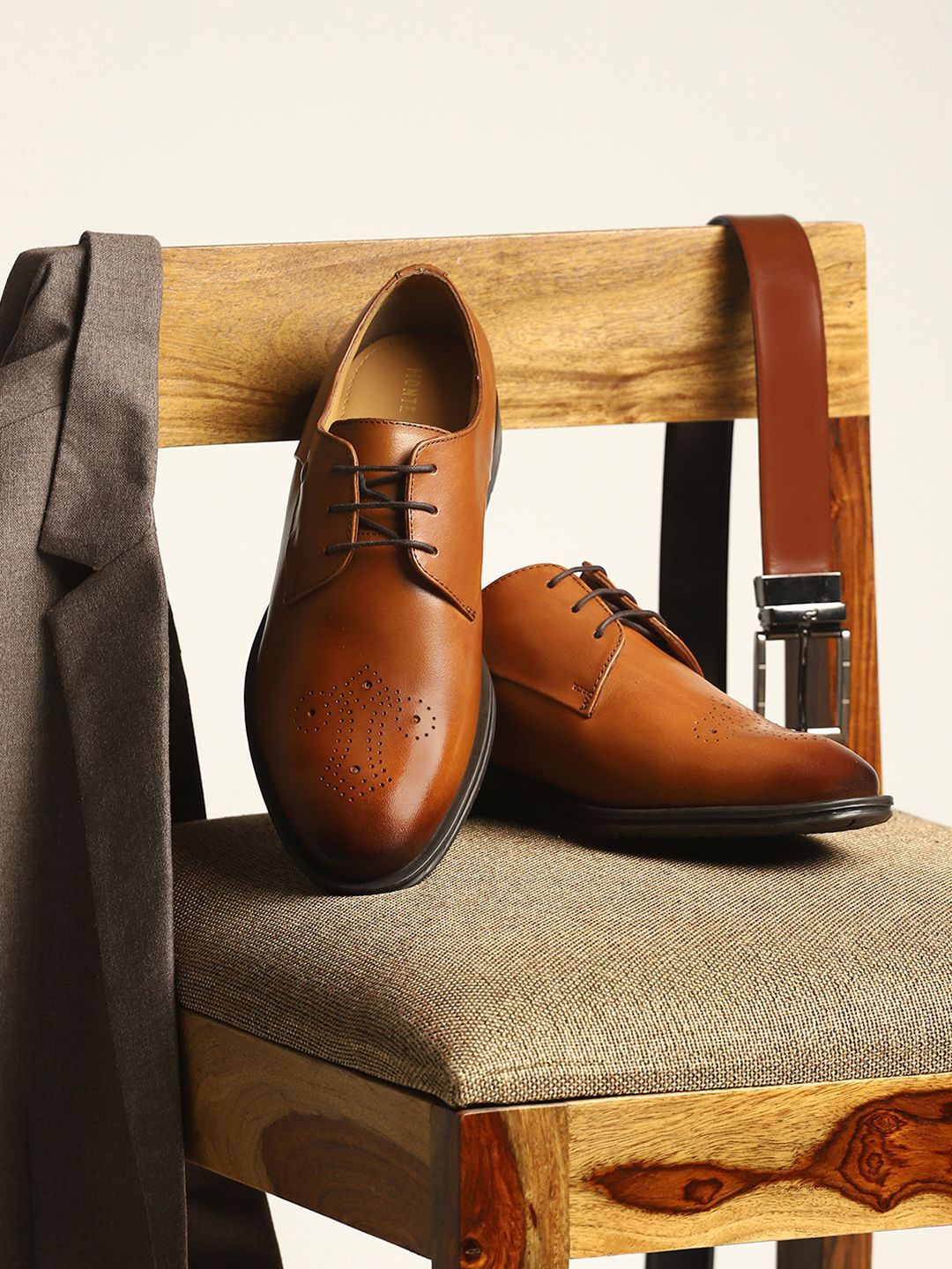 

Monte Carlo Men Formal Leather Brogues, Tan