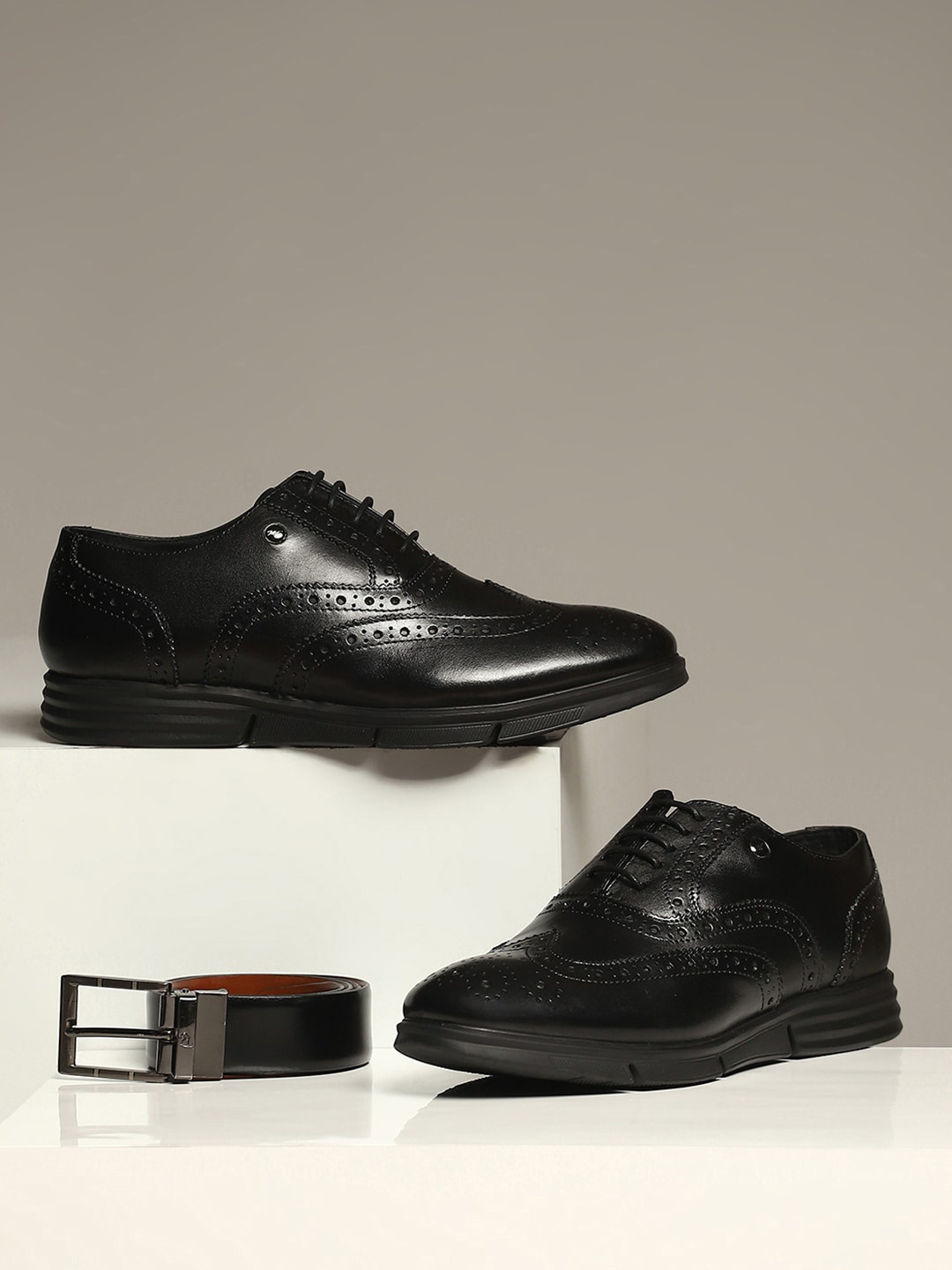 

Monte Carlo Men Formal Leather Brogues, Black