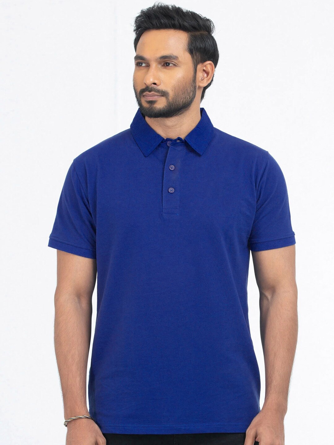 

BAESD Polo Collar Cotton T-shirt, Blue