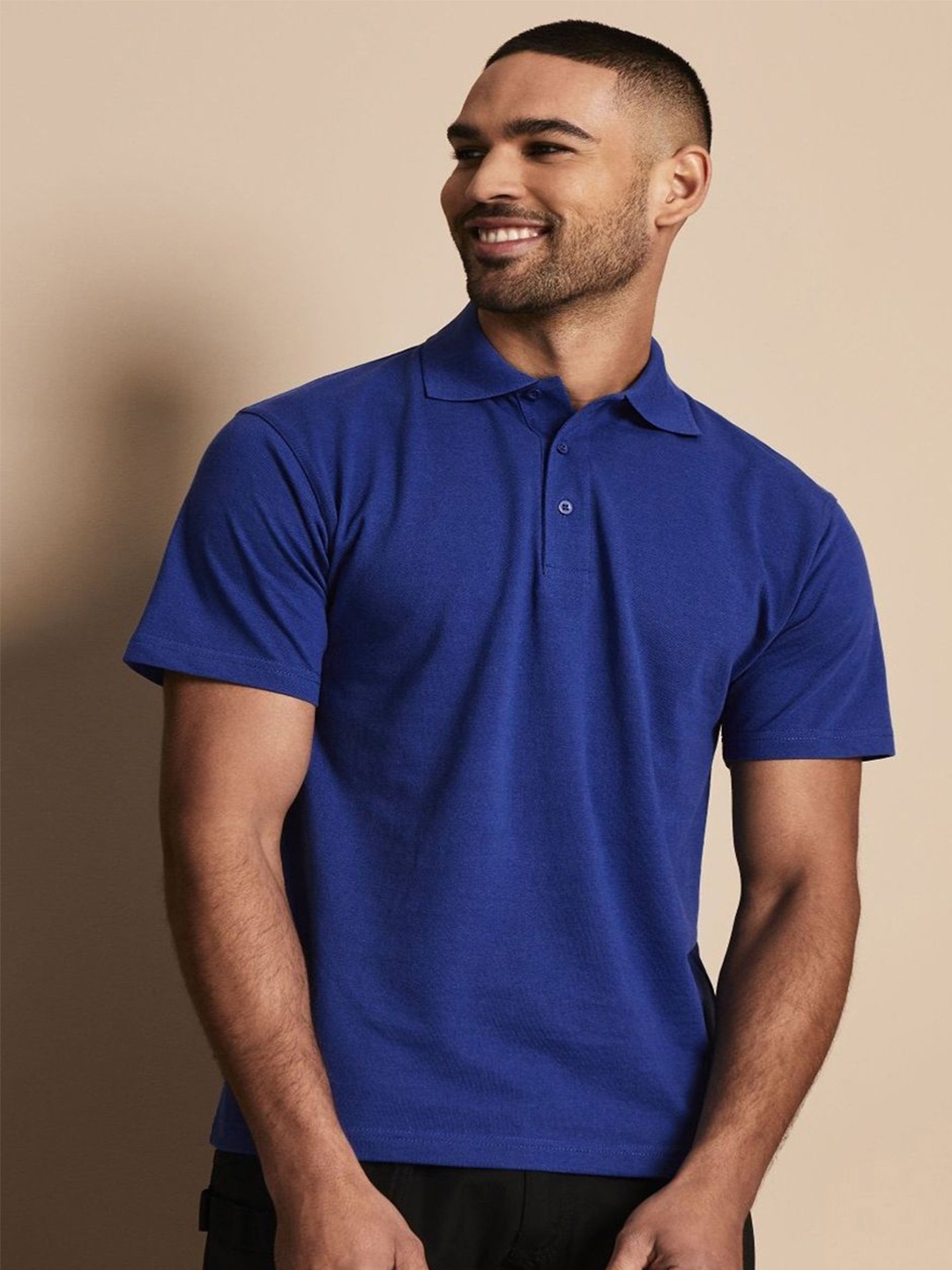 

BAESD Men Polo Collar Pockets T-shirt, Blue