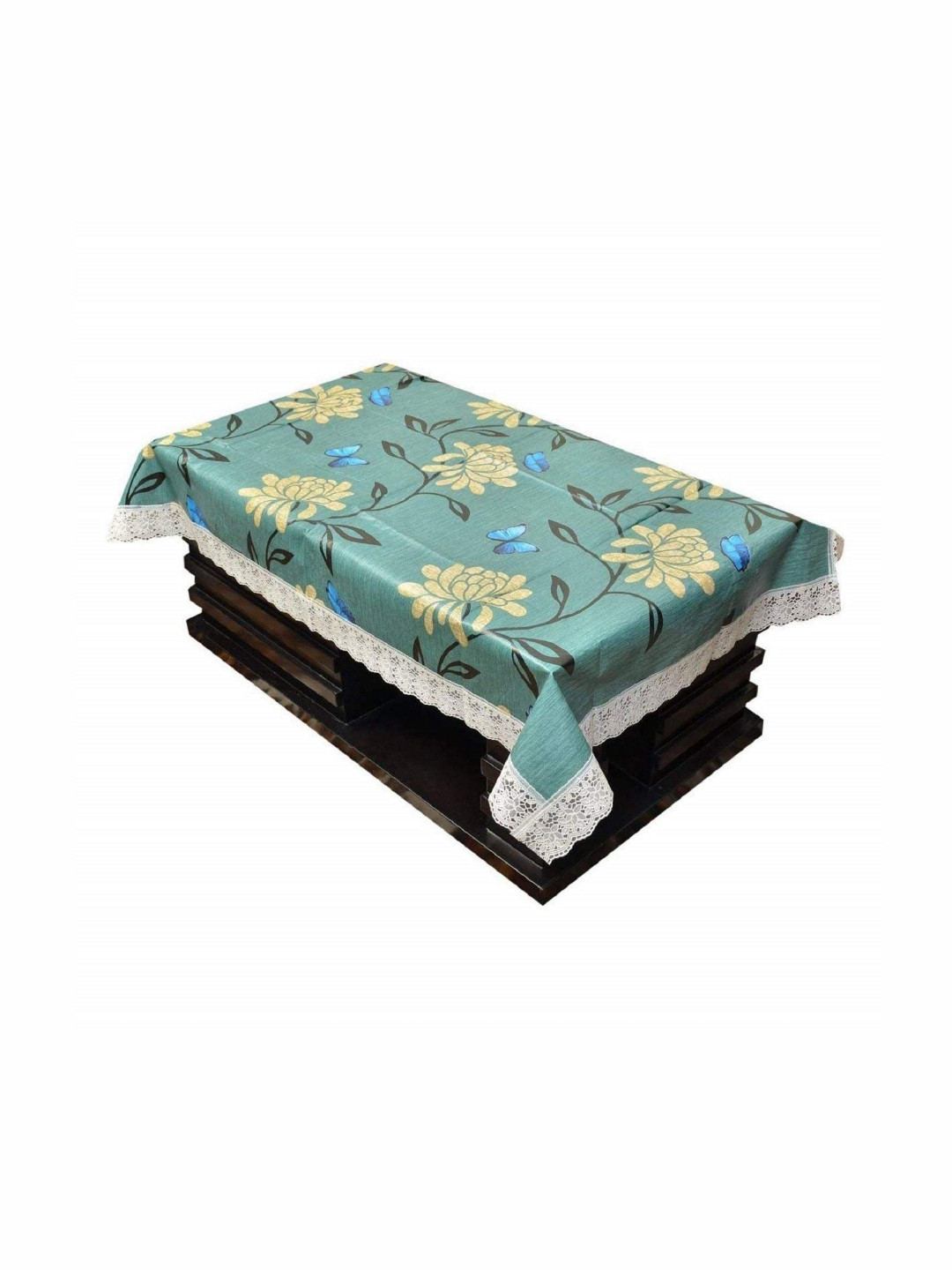 

Aura Green & white Floral Waterproof 4-Seater Rectangular Table Cover
