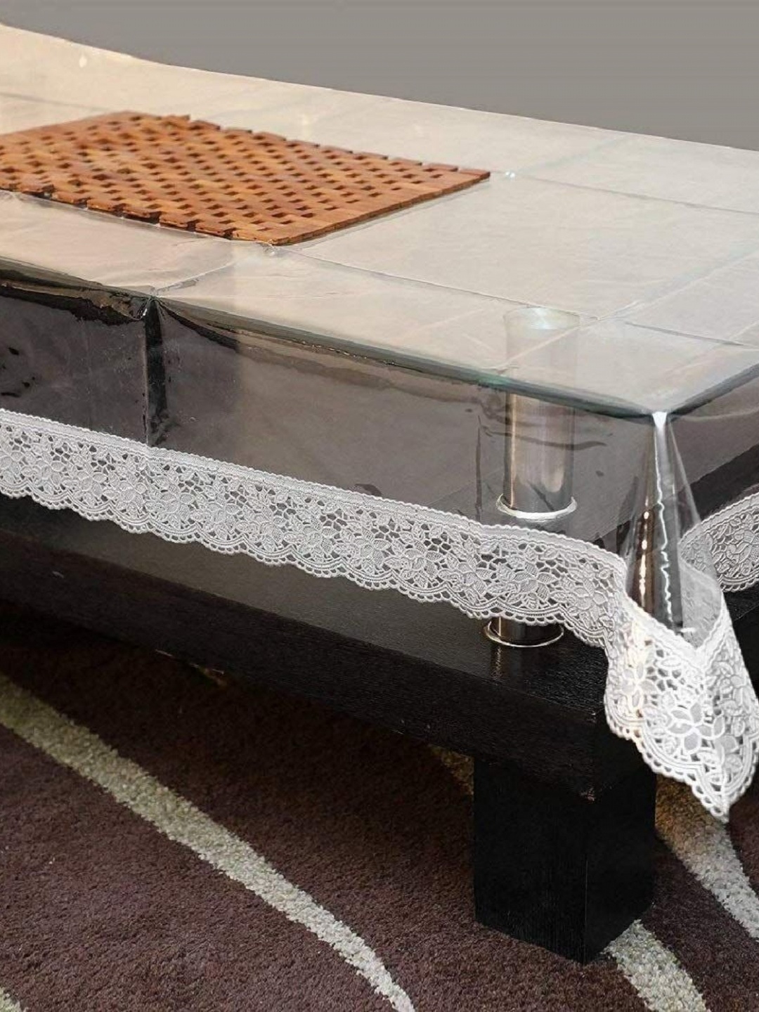 

Aura Silver Toned &Transparent Waterproof Rectangle Table Cover