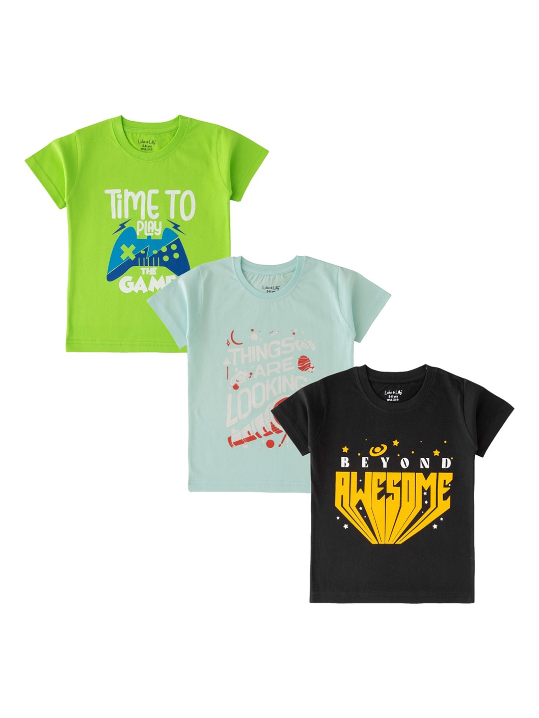 

Luke & Lilly Boys Pack Of 3 Graphic Printed T-shirt, Green