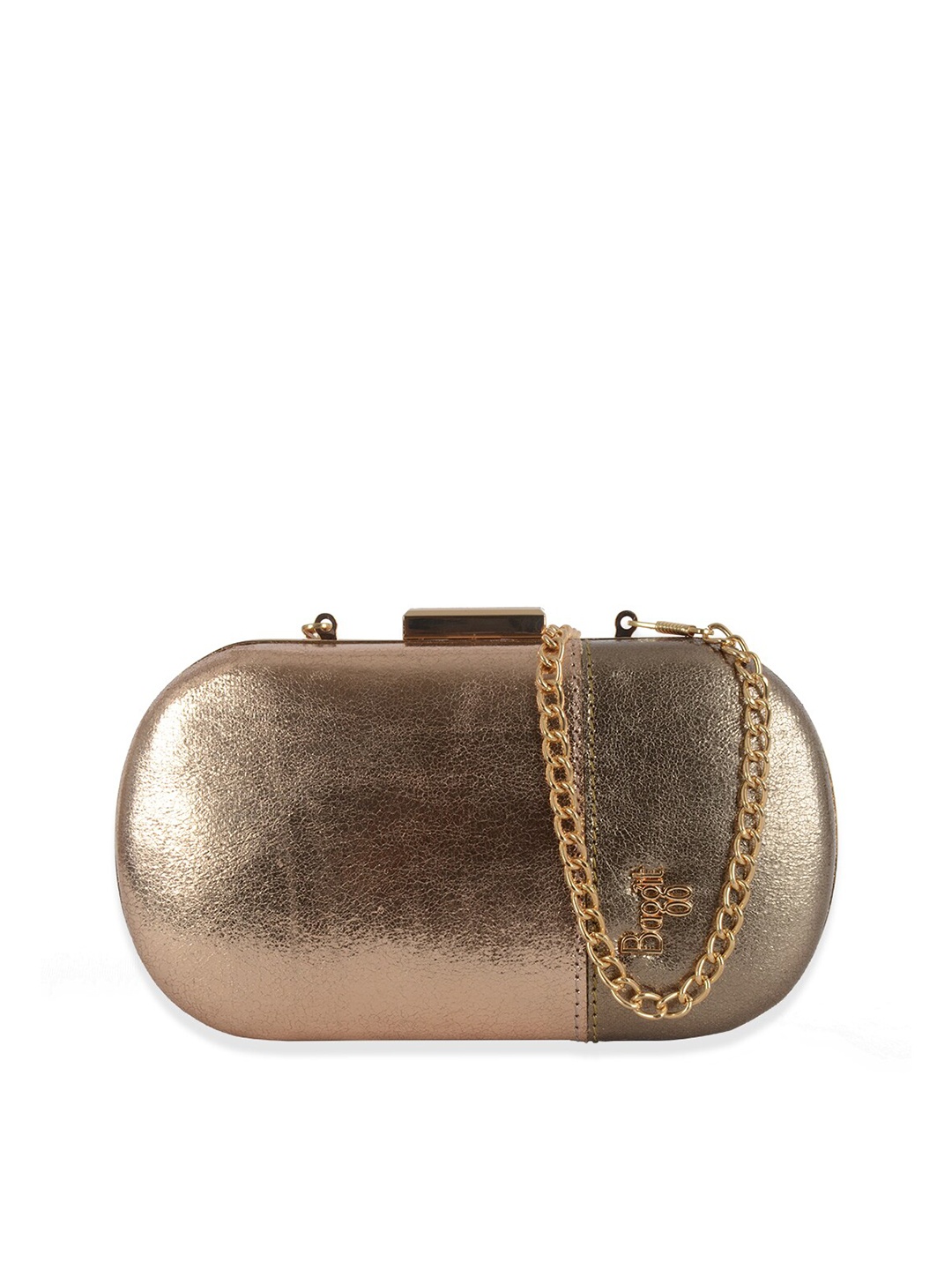 

Baggit Box Clutch with Shoulder Strap, Gold
