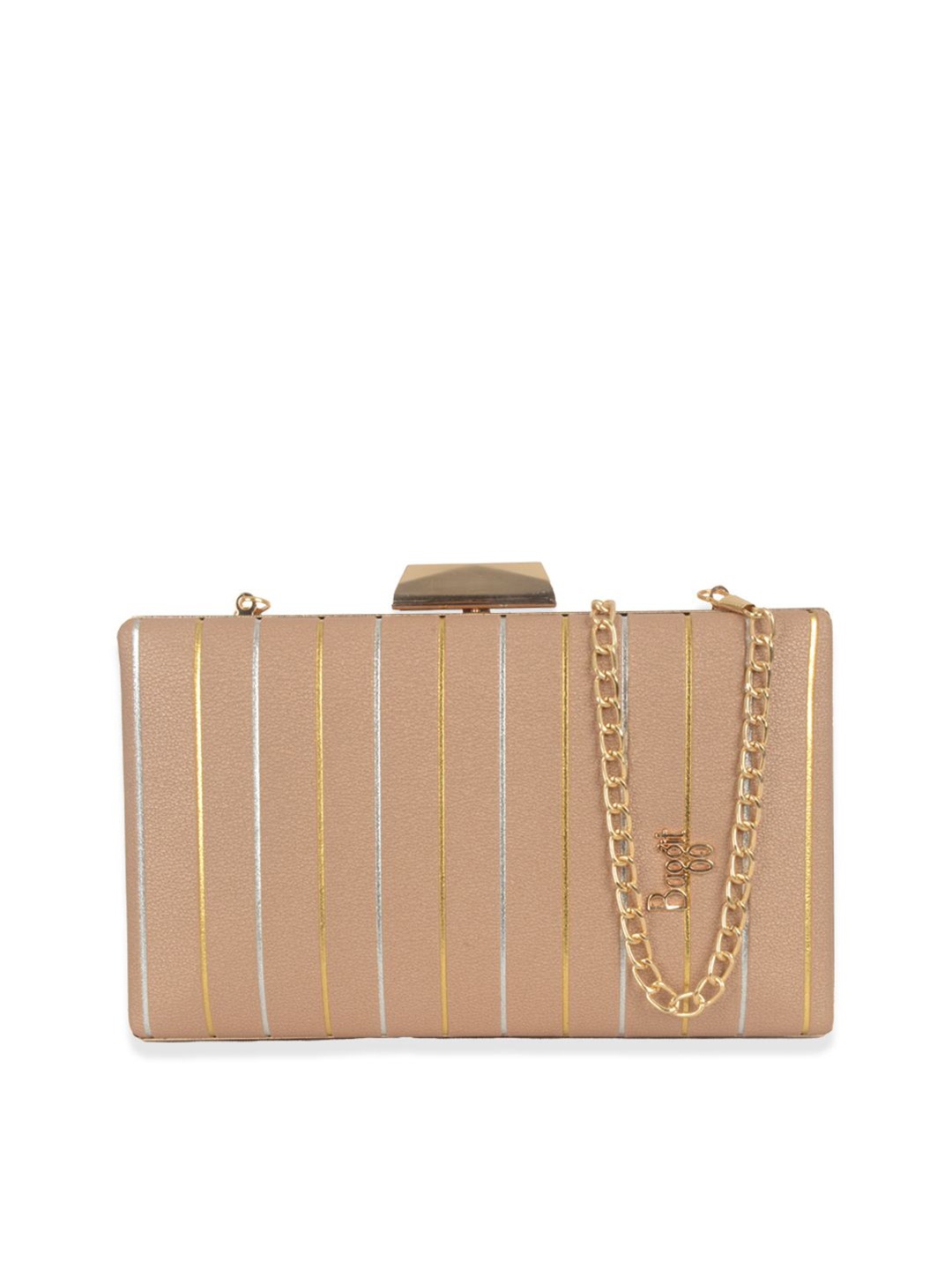 

Baggit Striped Purse Clutch, Gold