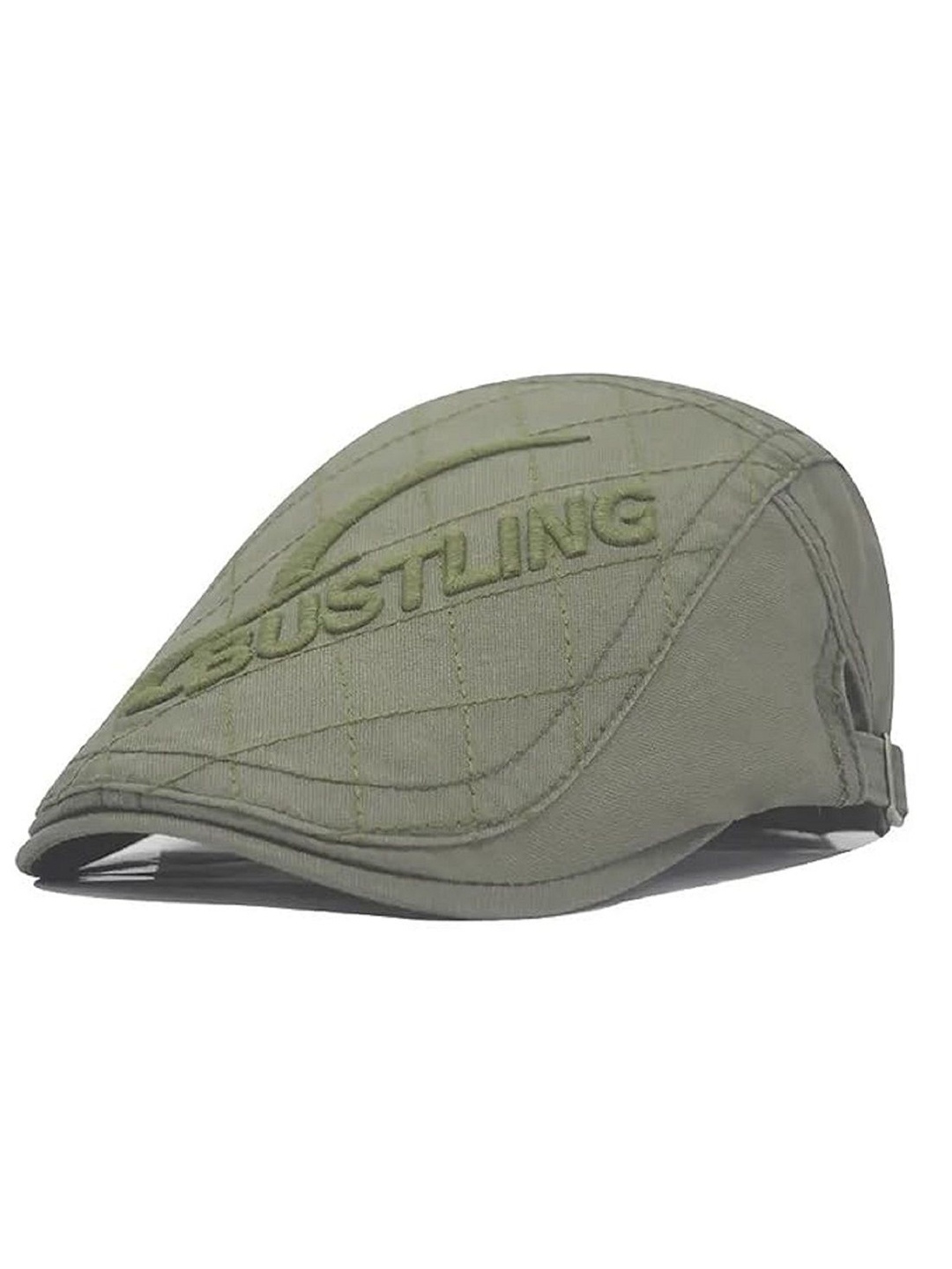 

Zacharias Men Cotton Embroidered Ascot Cap, Green