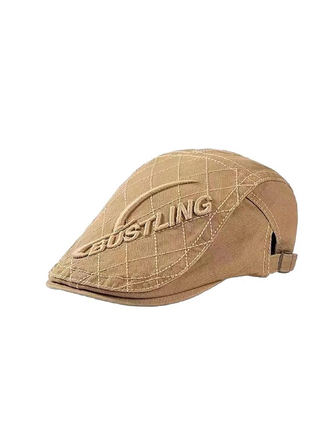 

Zacharias Men Embroidered Cotton Golf Ascot Cap, Beige