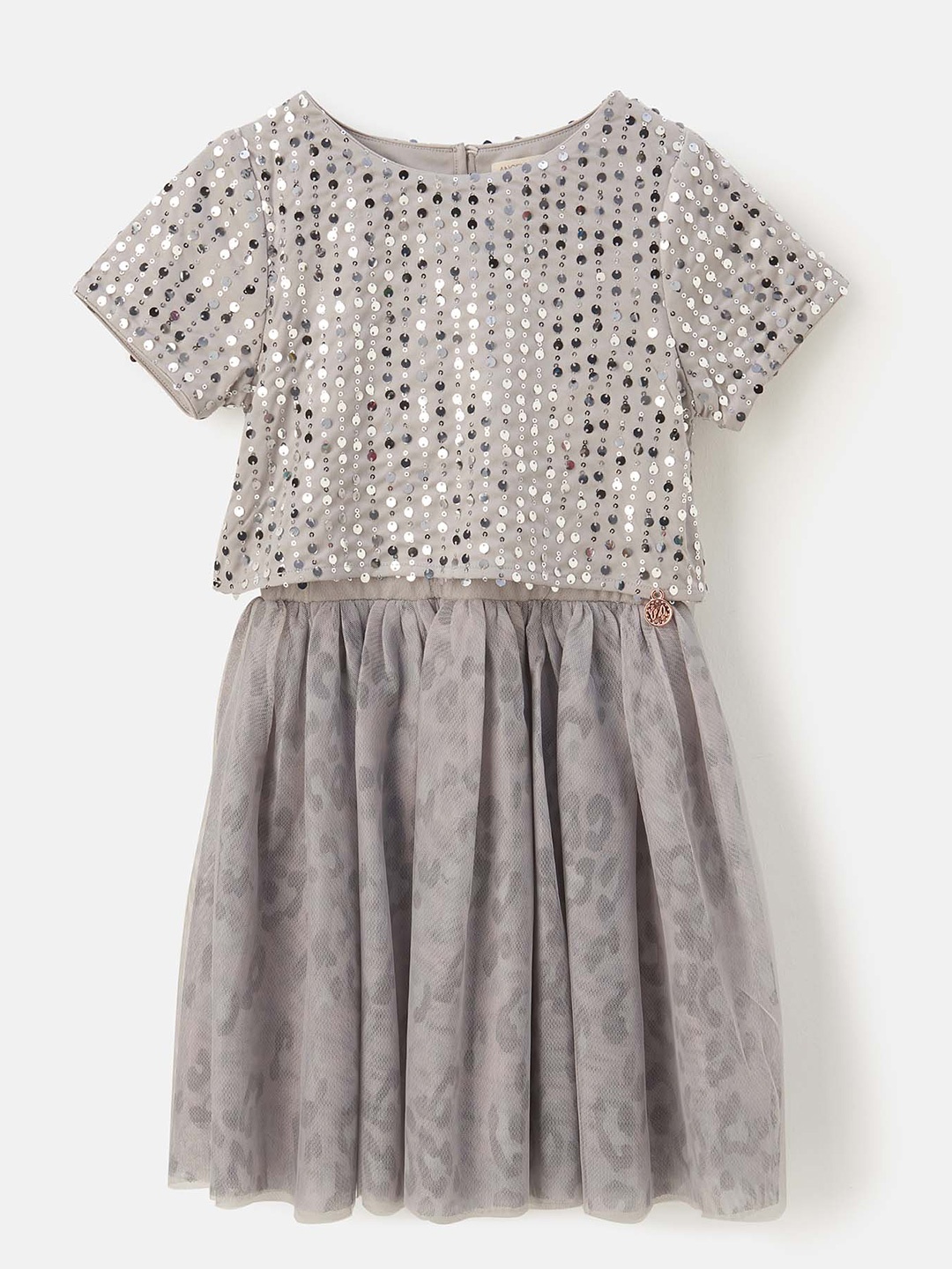

Angel & Rocket Girls Sequin Embellished Fit & Flare Dress, Silver