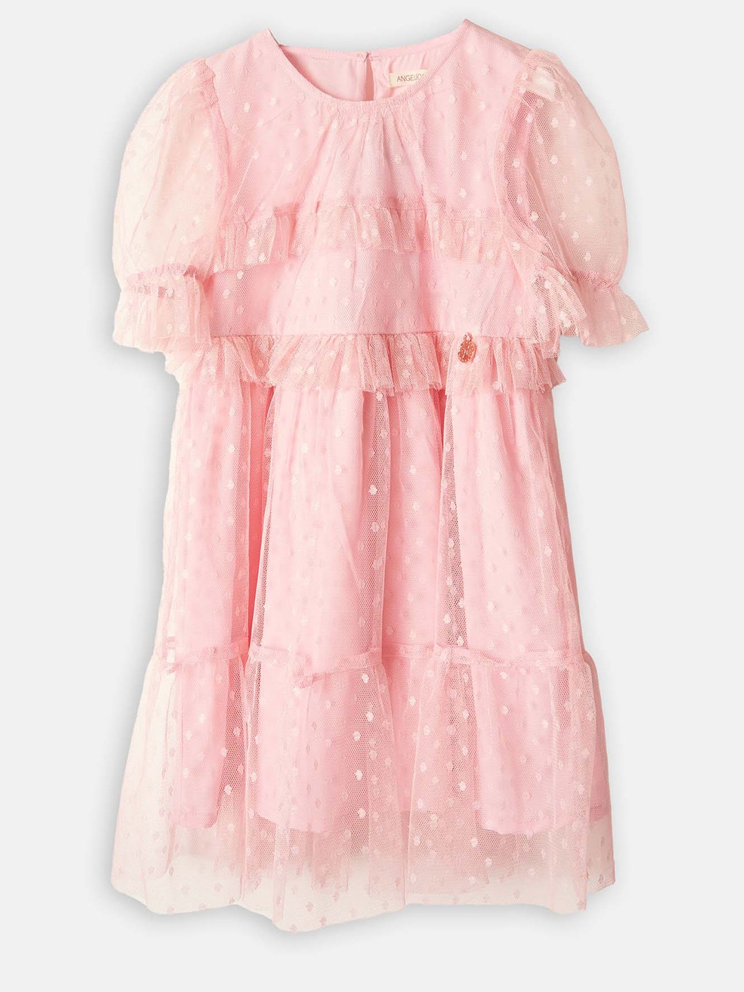

Angel & Rocket Girls Self Design A-Line Dress, Pink