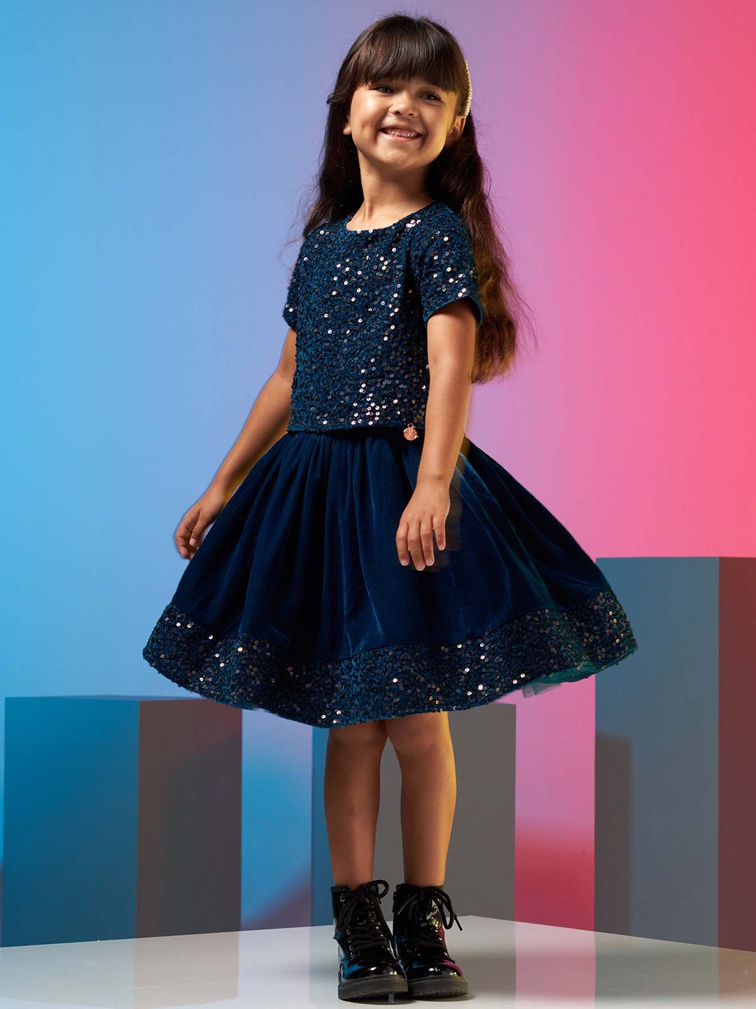

Angel & Rocket Girls Embellished Fit & Flare Dress, Teal