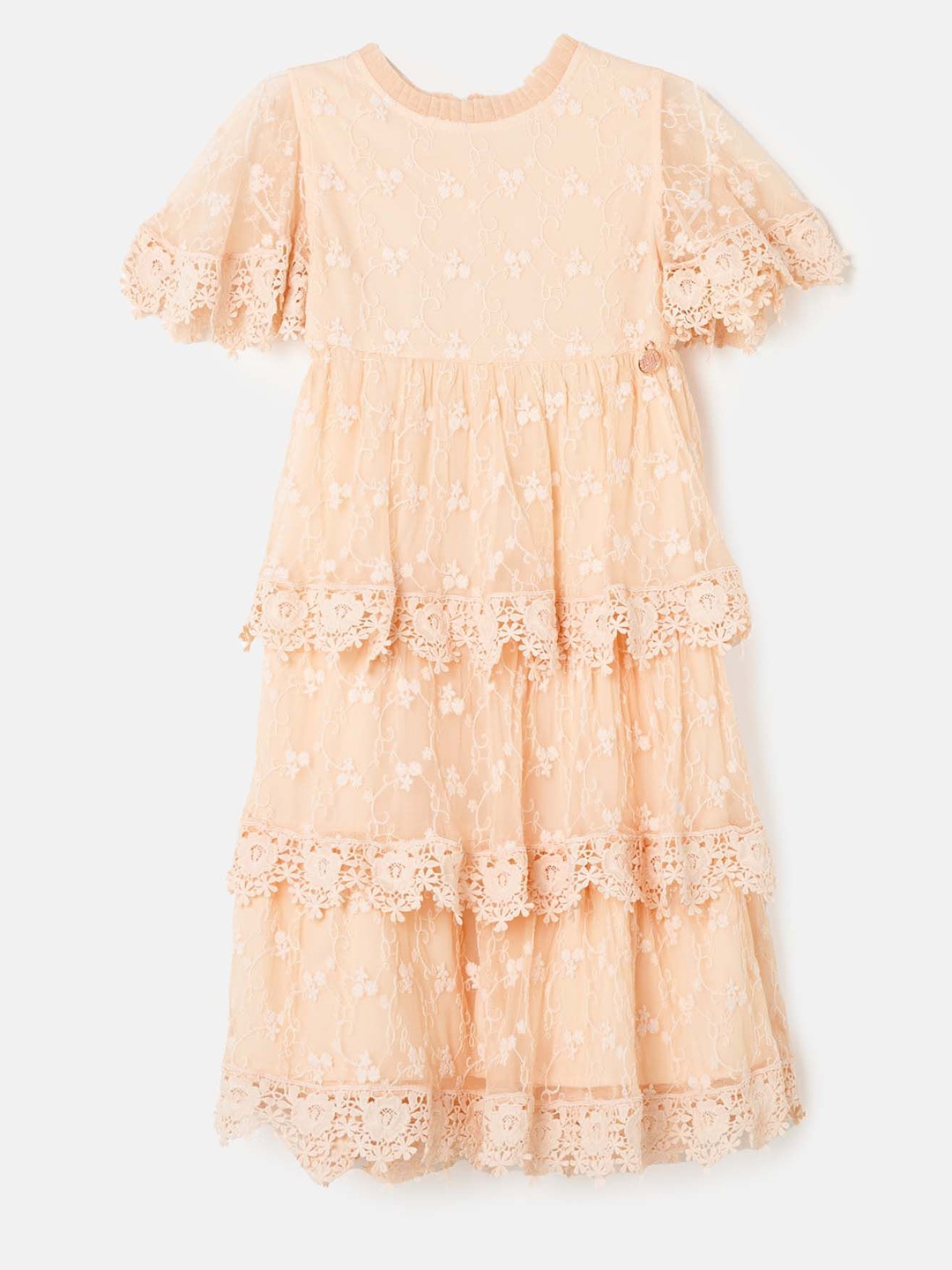 

Angel & Rocket Girls Self Design Fit & Flare Dress, Pink