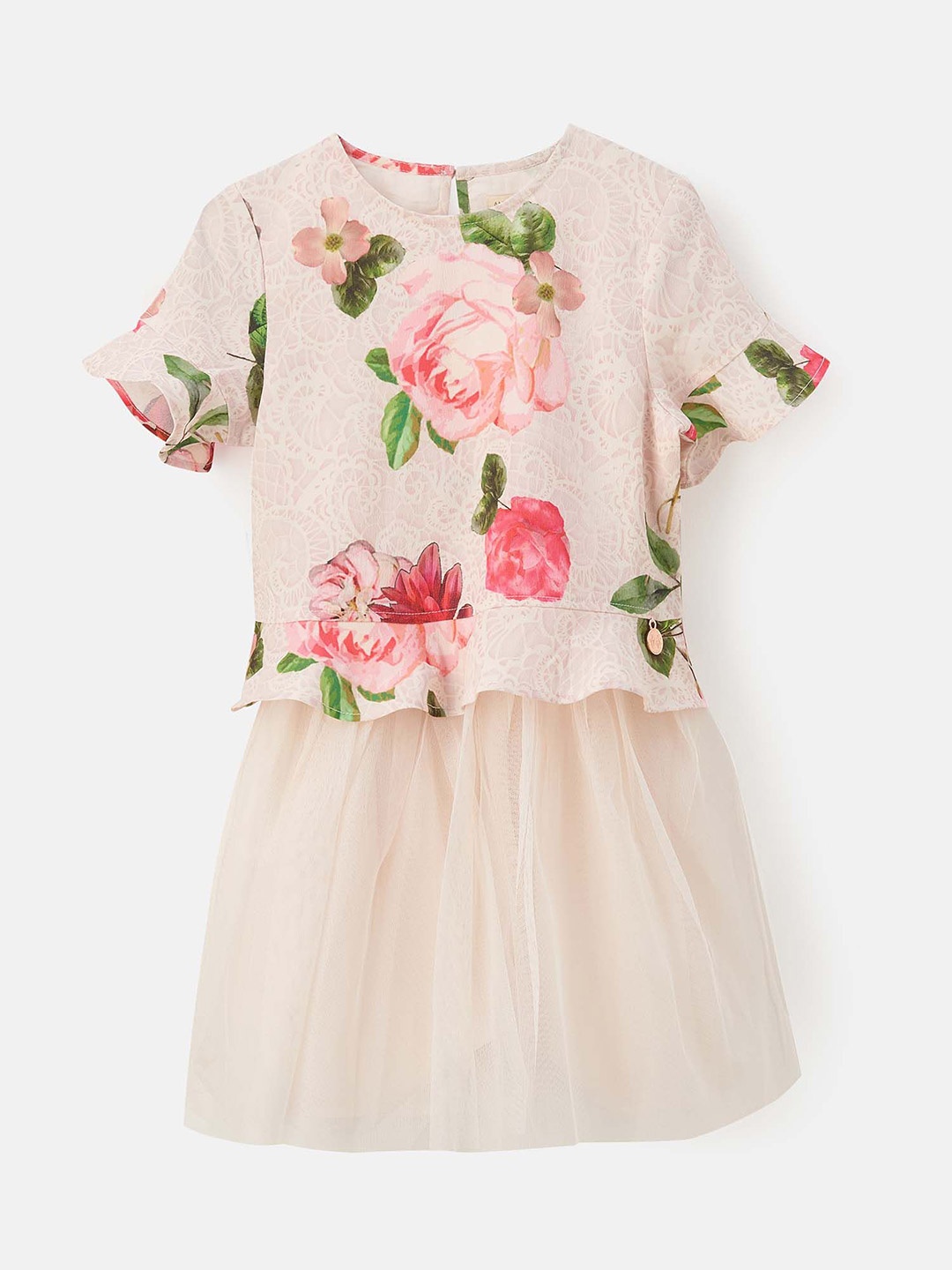 

Angel & Rocket Girls Floral Printed A-Line Dress, Pink