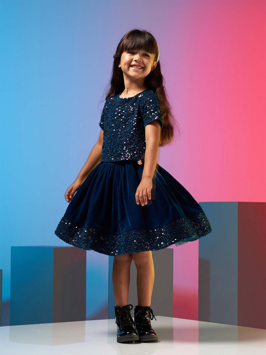 

Angel & Rocket Girls Embellished Fit & Flare Dress, Teal