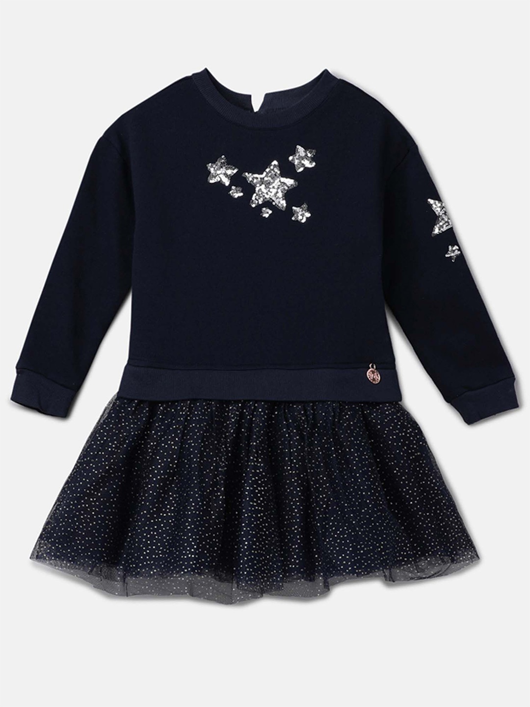 

Angel & Rocket Girls Sequin Embellished Drop-Waist Dress, Navy blue