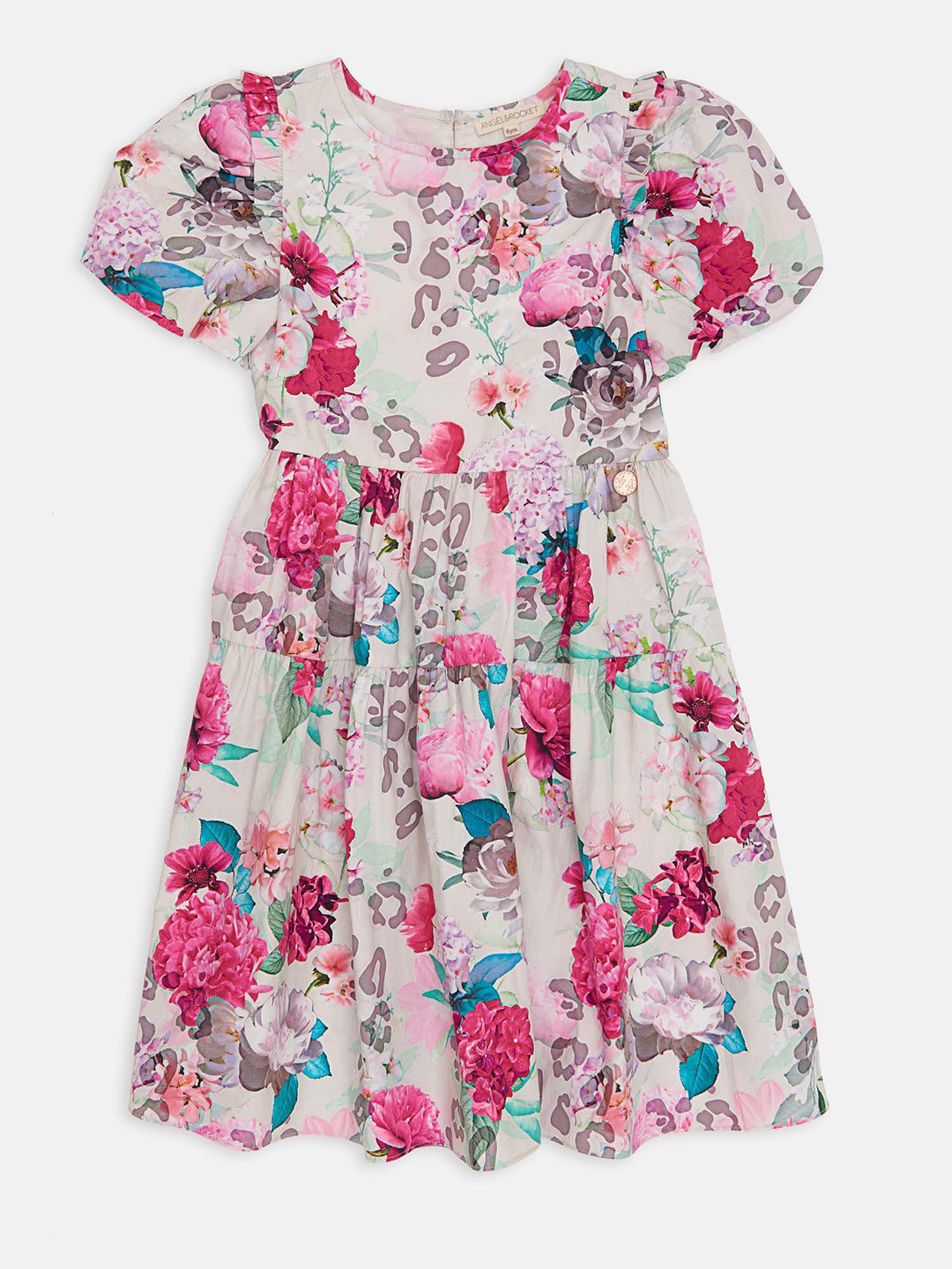 

Angel & Rocket Girls Floral Printed Cotton Fit & Flare Dress, Pink