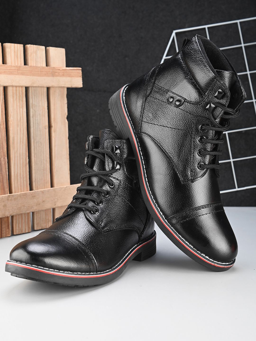 

Fashion Victim Men Lace Up Regular Boots, Black