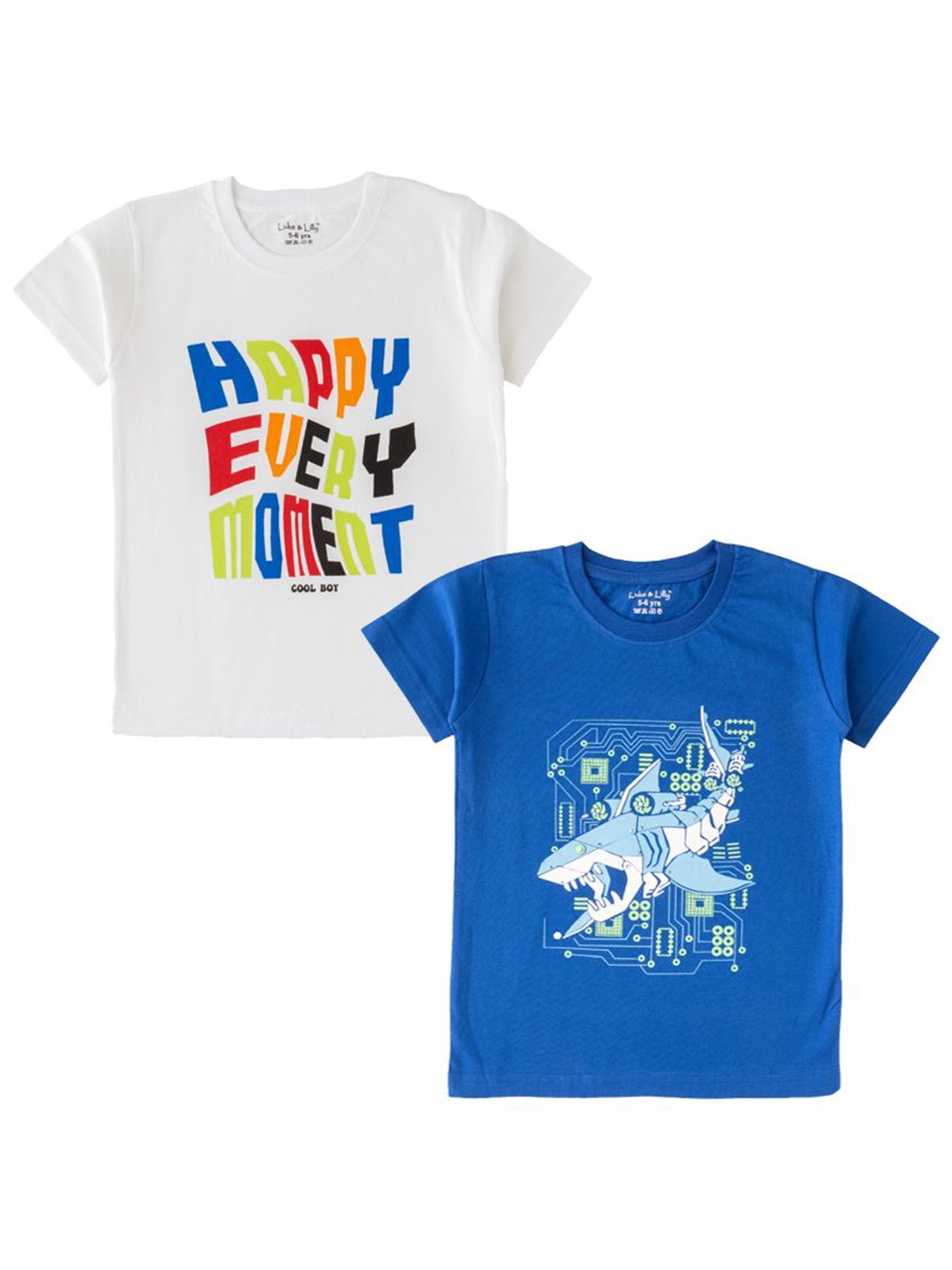 

Luke & Lilly Boys Pack Of 2 Typography Printed Relaxed Fit T-shirt, Multi