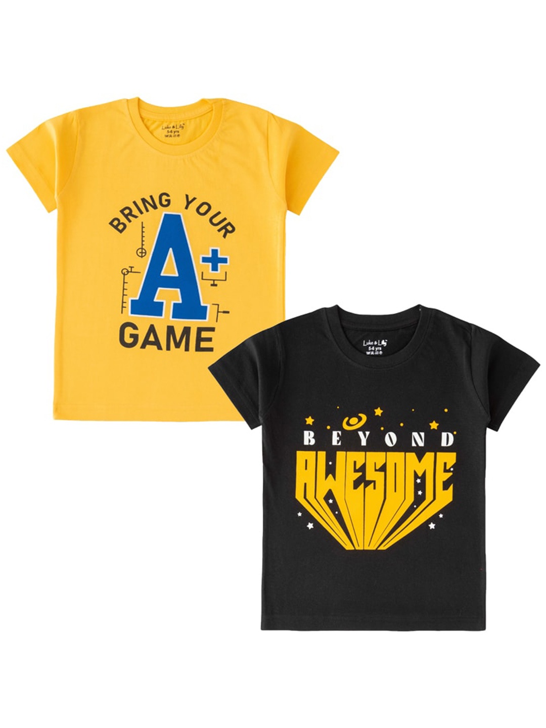 

Luke & Lilly Boys Pack Of 2 Printed Cotton T-shirt, Yellow