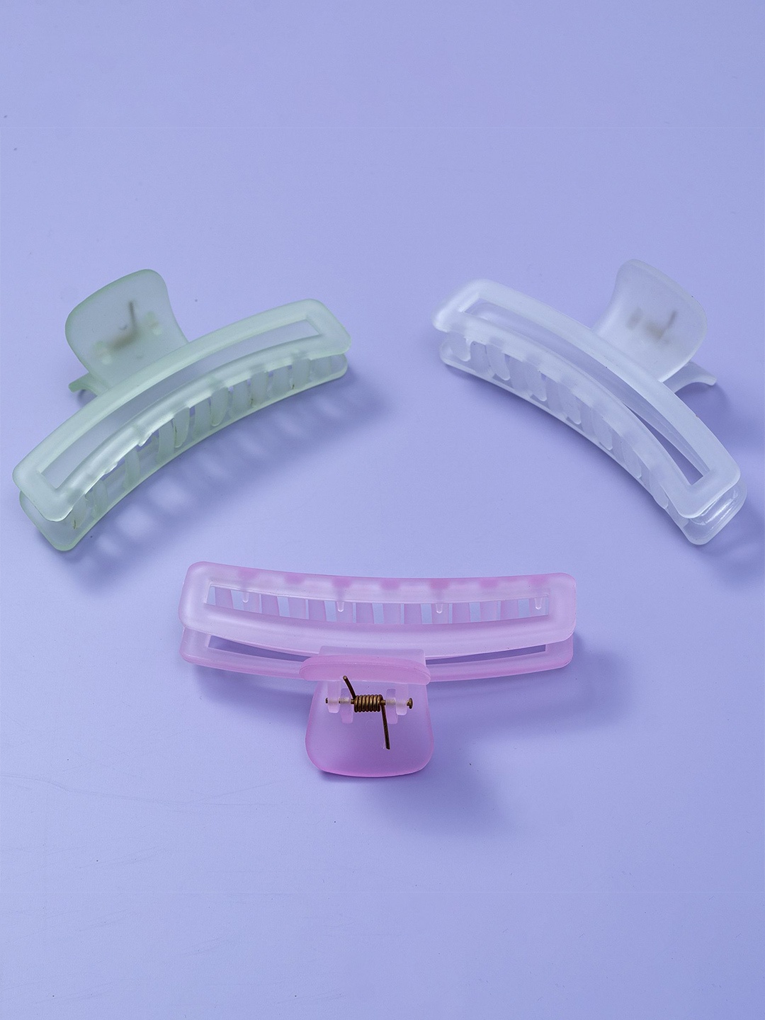 

Unboxkar.in Women Set Of 3 Claw Clip Hair Accessory, Pink