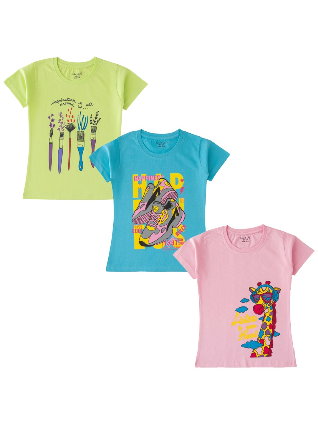 

Luke & Lilly Boys Pack Of 3 Printed T-shirt, Green