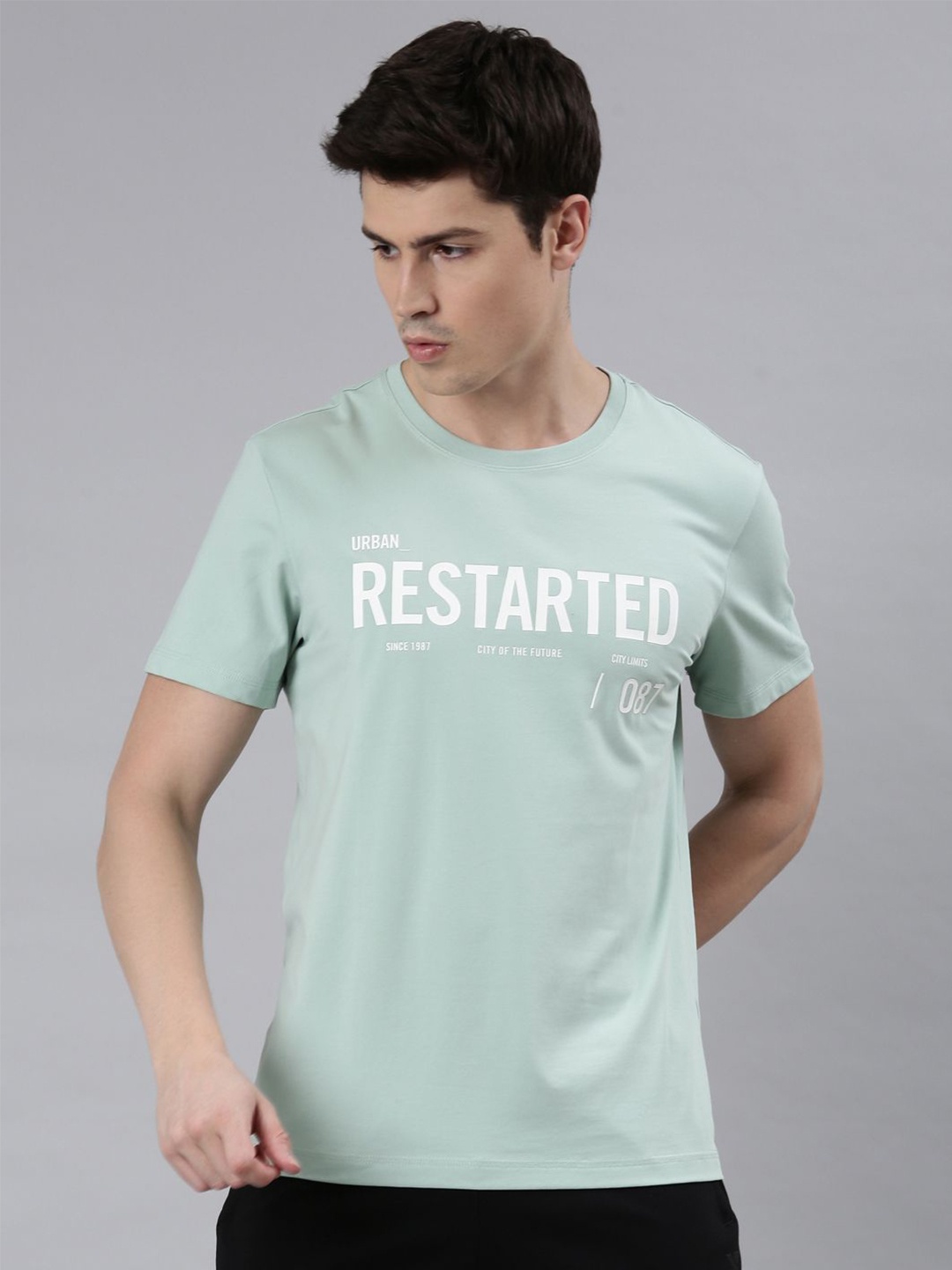 

Xtep Typography Printed Round neck Short Sleeves Sports T-shirt, Grey