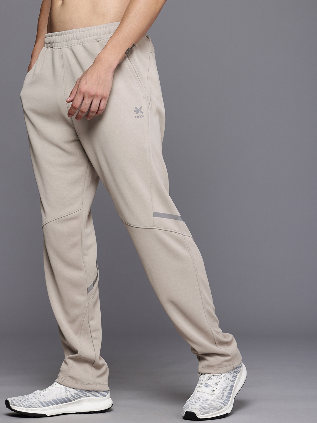 

HRX by Hrithik Roshan Men Rapid-Dry Running Track Pants, Beige