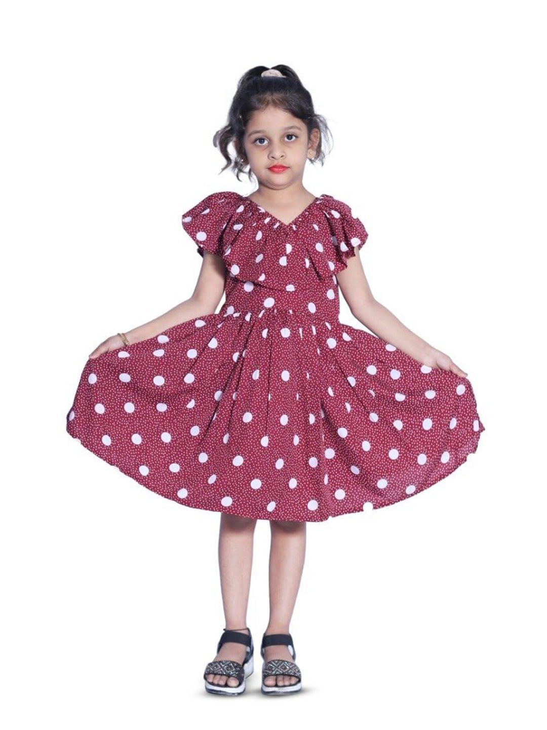 

BAESD Girls Floral Printed Fit & Flare Dress, Purple